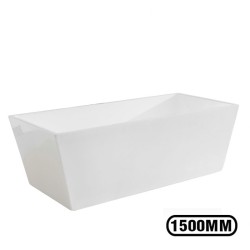 Brand New 1500x750x580mm Square Bathtub Freestanding Acrylic White Bath Tub